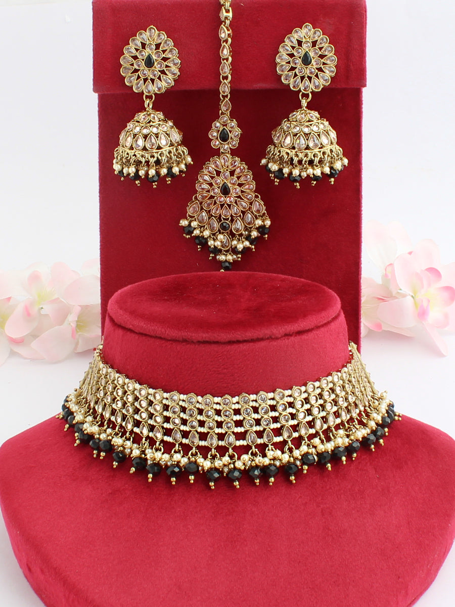 Aafiya Bridal Double Necklace Set Maroon/pink - Etsy